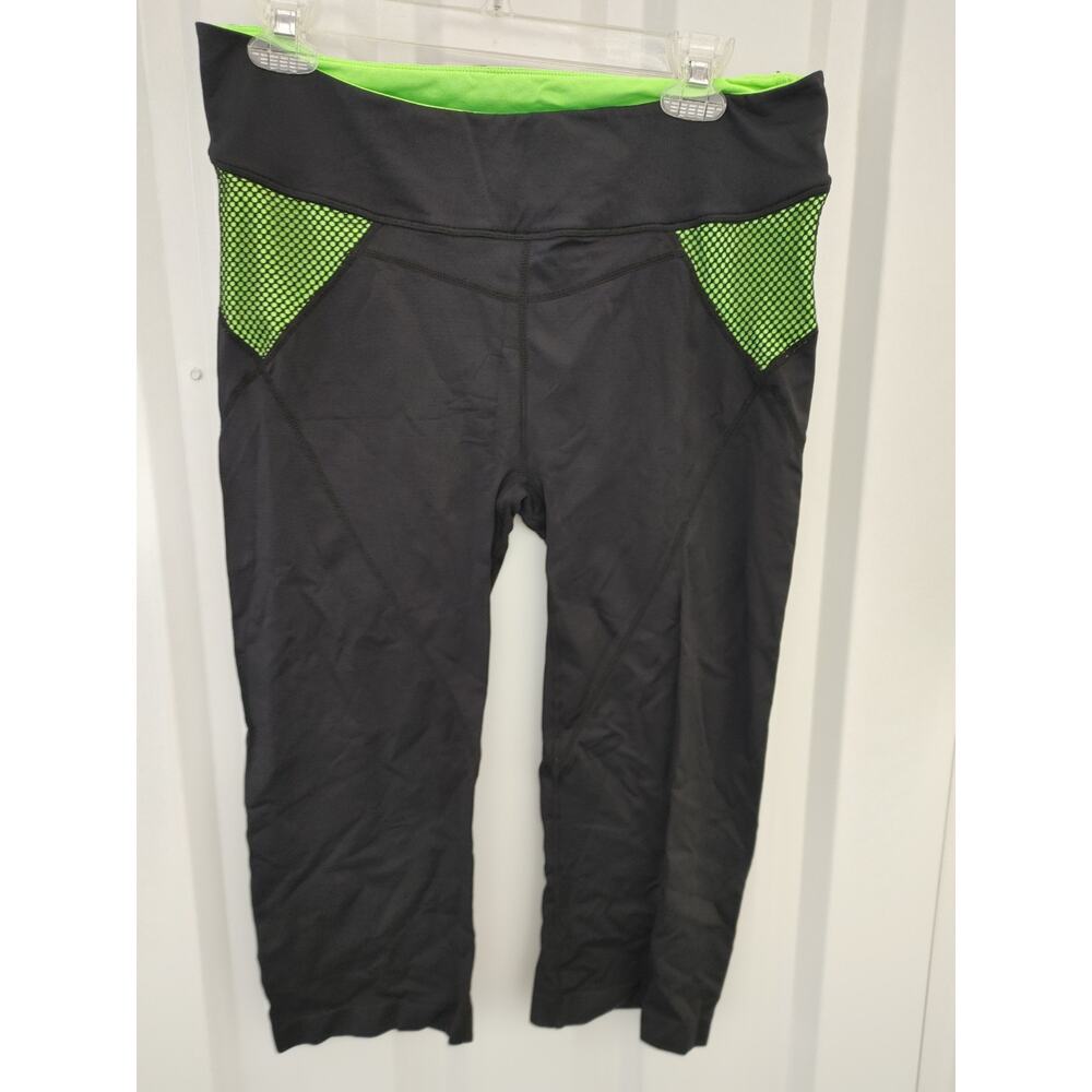 SHOACTIVE Leggings Mesh Accent XL Black Neon Green